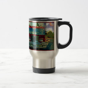 Caneca de viagem de bombeiro vermelho