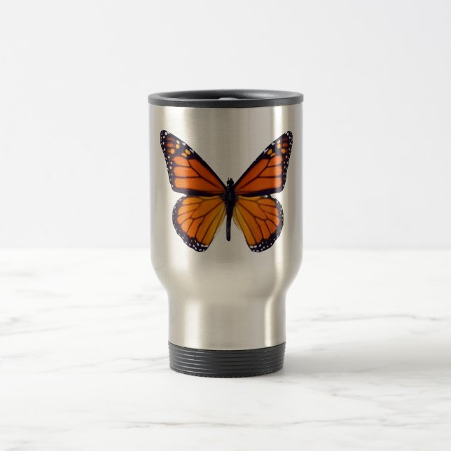 Caneca de viagem de Borboleta Laranja (Centro)