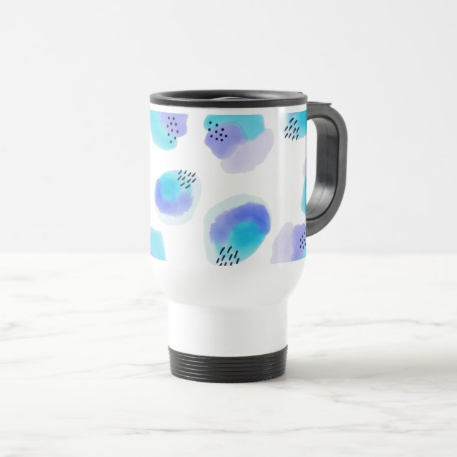 Caneca de viagem de Brushstrokes de Aquarela (Frente Esquerda)