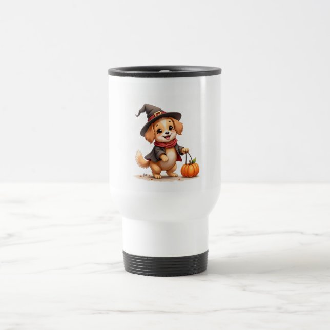Caneca de Viagem de Cachorrinho de Doces ou Traves (Centro)