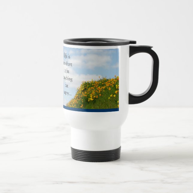 Caneca de Viagem de Café A Vida é Curta Seja Feliz (Direita)