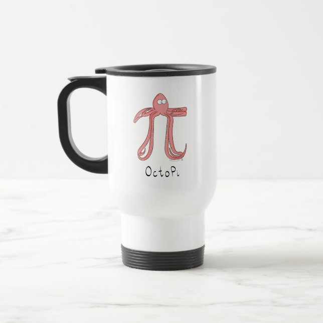 Caneca de viagem de Café de Octopus Cute Math Pi D (Esquerda)