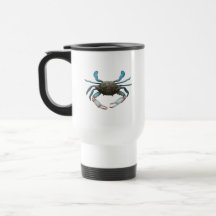 Caneca de viagem de caranguejo azul