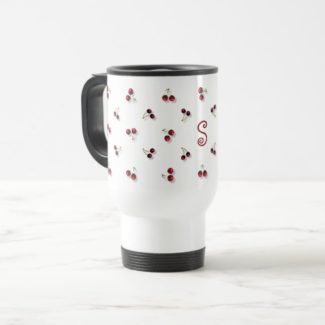 Caneca de viagem de cerejas (Frente Esquerda)