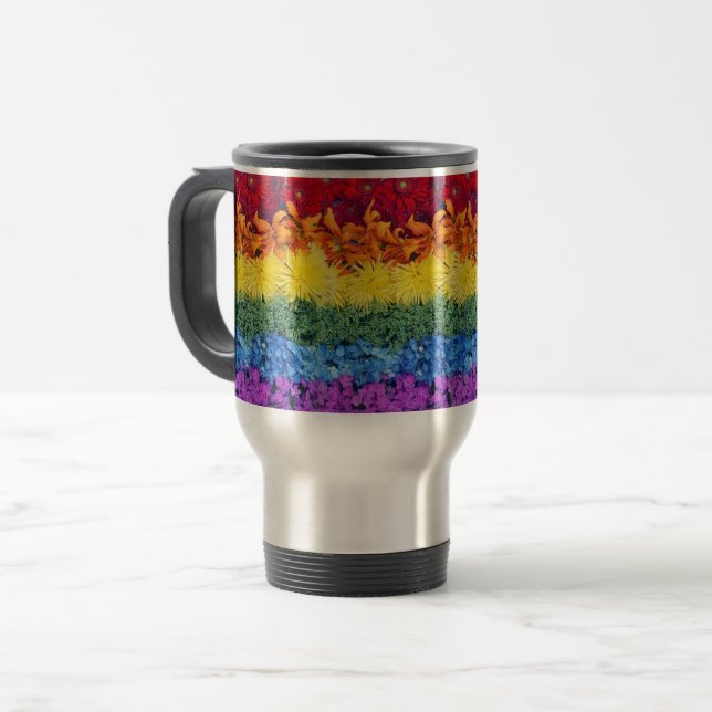 Caneca de viagem de Coleta de Flores de Orgulho (Frente Esquerda)