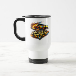 Caneca de Viagem de Corrida de Carros Gráfica
