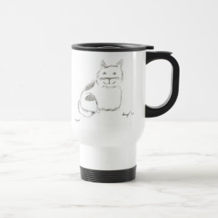 Caneca de viagem de desenho do gatinho