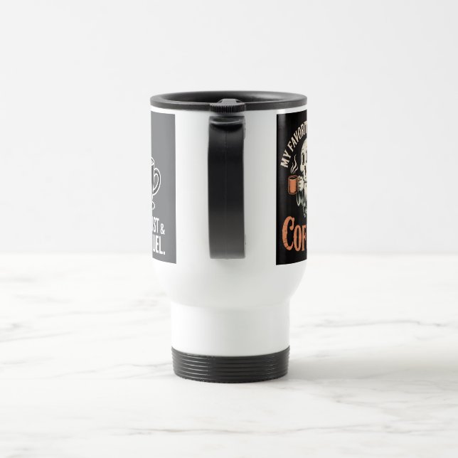 Caneca de Viagem de Design de Arte Bonito | Café E (Alça)