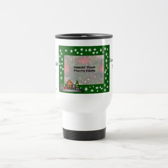 Caneca de viagem de Foto de Natal da Cena Elf (Centro)