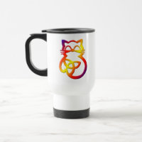Caneca de viagem de Gato Celular do Rainbow Trinit
