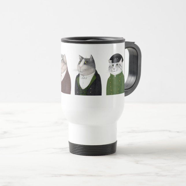 CANECA DE VIAGEM DE GATOS PARA HOMENS (Frente Esquerda)