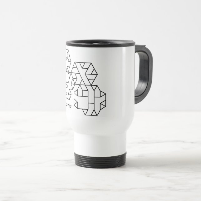 Caneca de viagem de Geeks de vértices de 3º grau (Frente Esquerda)