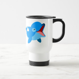 Caneca de viagem De Golfinhos De Cartoon Ridículo