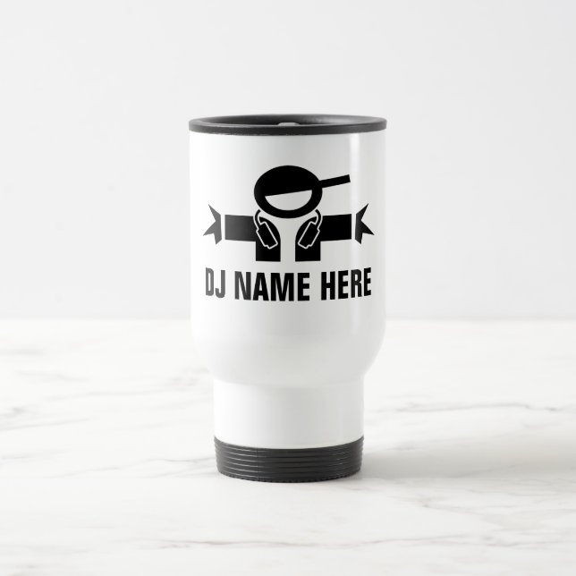 Caneca de viagem de Jockey de Disco DJ Personaliza (Centro)
