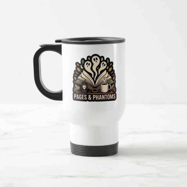 Caneca de viagem de Leitura de Páginas e Phantoms (Esquerda)