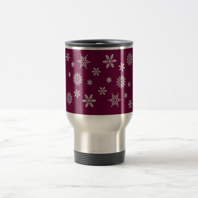 Caneca de viagem de Natal em Flocos de Neve (Centro)