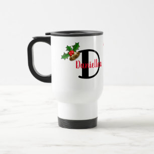 Caneca de viagem de Natal Personalizada Floral
