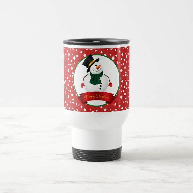 Caneca de viagem de Natal Snowman (Centro)