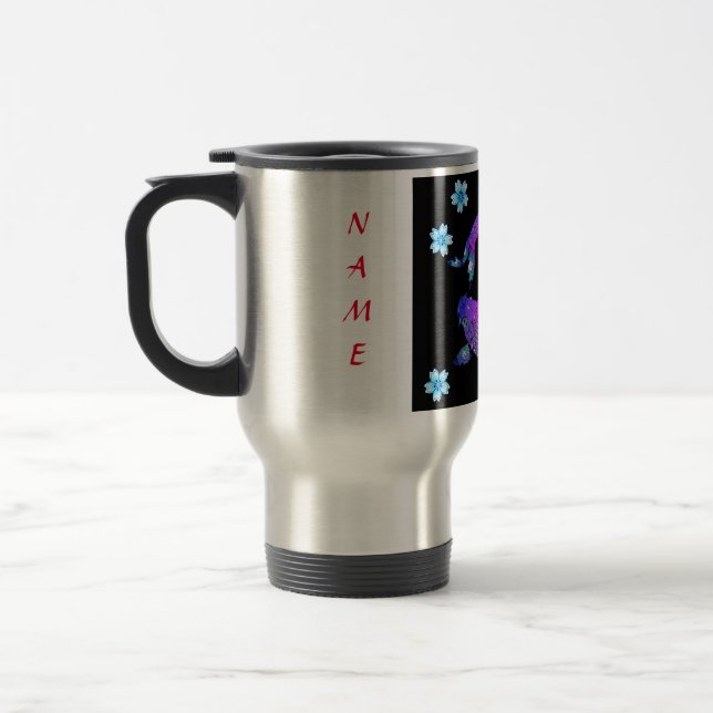 CANECA DE VIAGEM DE NOME PERSONALIZADO DE PESCADO  (Esquerda)