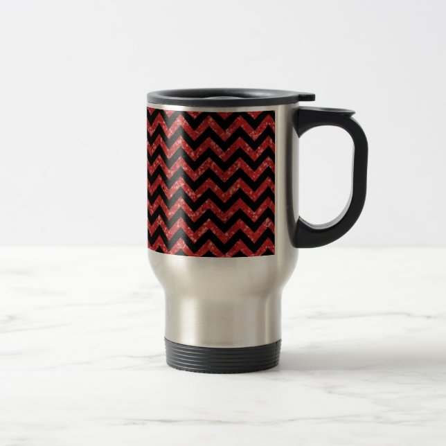 Caneca de viagem de Olhar da Glitter do Cevron (Direita)
