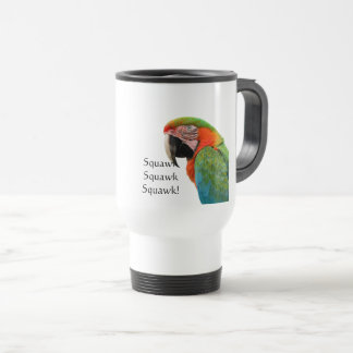 Caneca de viagem de papagaio com Macaw