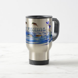 Caneca de viagem de pesca abandonada