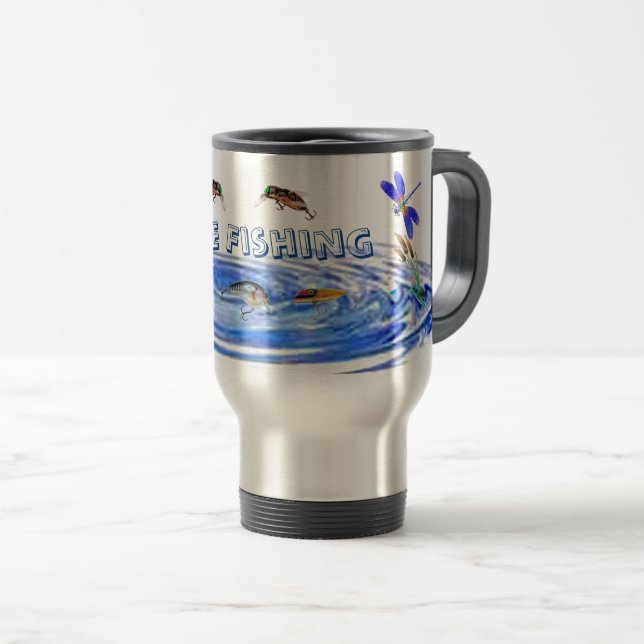 Caneca de viagem de pesca abandonada (Frente Esquerda)