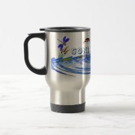 Caneca de viagem de pesca abandonada
