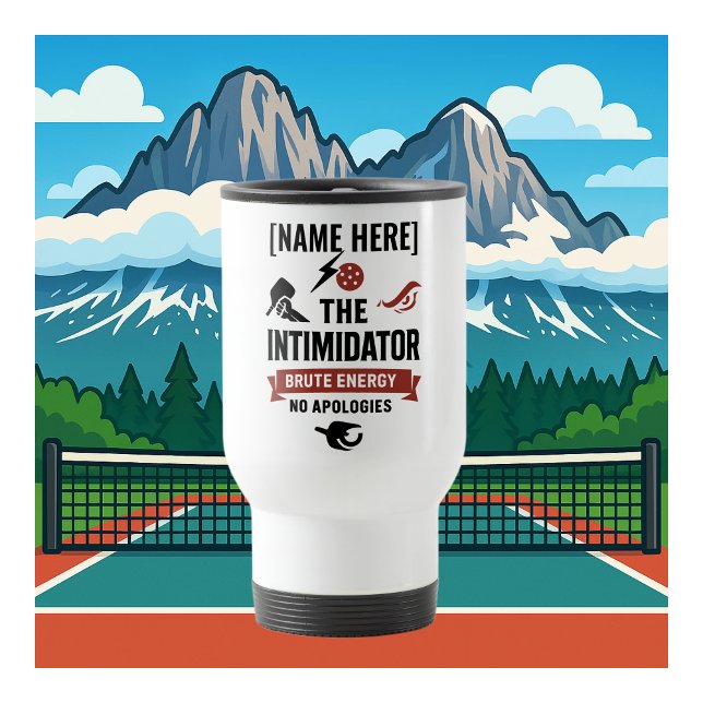 Caneca de Viagem de Pickleball Nome Personalizado  (PICKLEBALL PERSONALIZED NAME TRAVEL MUG)