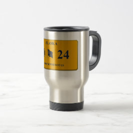 Caneca de viagem de Placa de Licença do Alaska