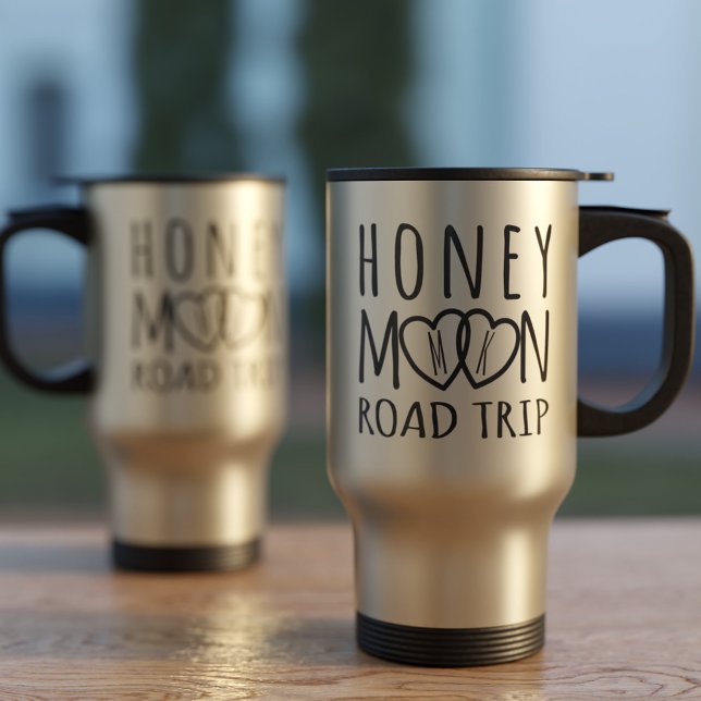 Caneca de viagem de Recém-casados da Honeymoon Roa (Criador carregado)