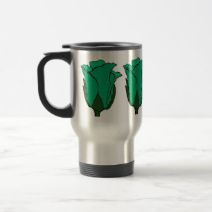 Caneca de viagem de Rosas verdes de quatro mares