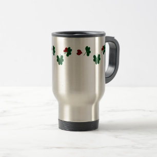 caneca de viagem de telhados de sorte