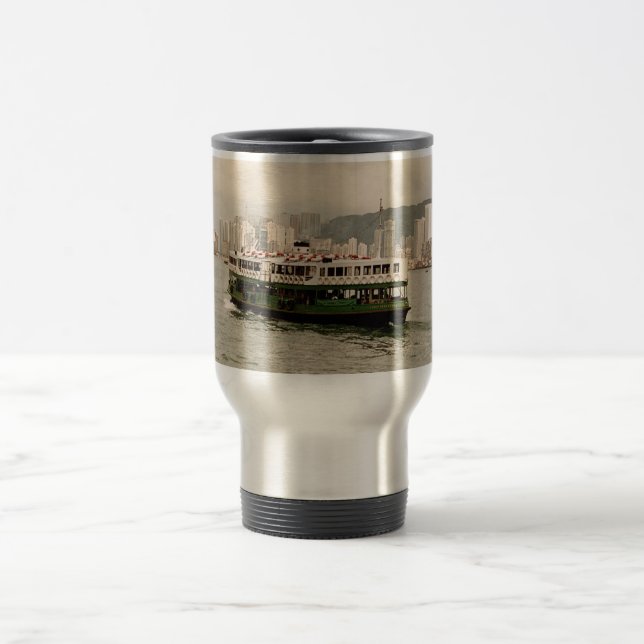 Caneca de viagem do 香港 da balsa da estrela da ilha (Centro)