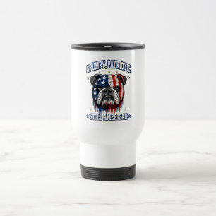 Caneca de Viagem do Bulldog Patriótico do Dia 4 de