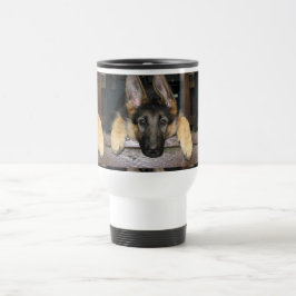 Caneca de viagem do cão de german shepherd