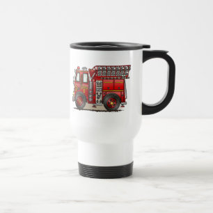 Caneca de viagem do carro de bombeiros da escada