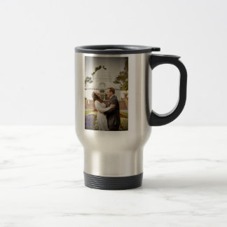 Caneca de viagem do casamento da marca & do Iliana