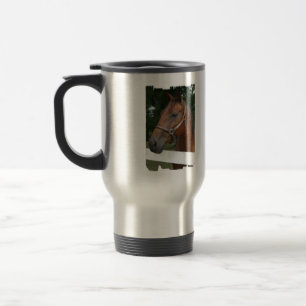 Caneca de viagem do cavalo da castanha