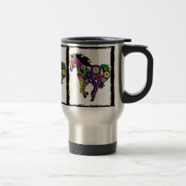 Caneca de viagem do cavalo da flor