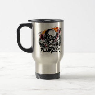 Caneca de viagem do crânio do canalizador: "O