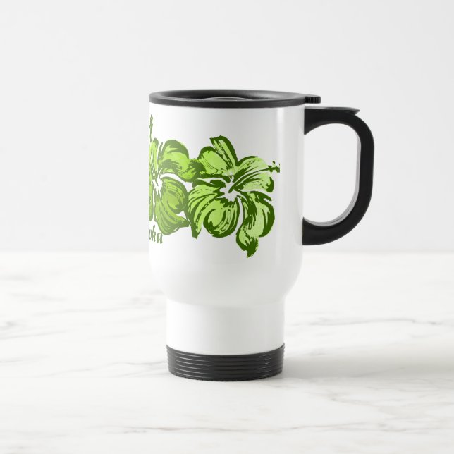 Caneca de viagem do hibiscus da aguarela (Direita)