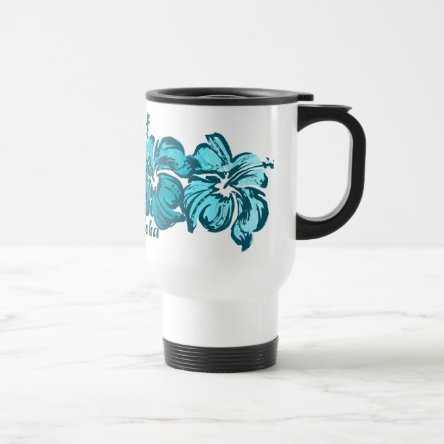 Caneca de viagem do hibiscus da aguarela (Direita)