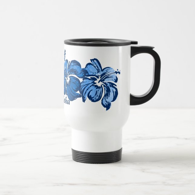 Caneca de viagem do hibiscus da aguarela (Direita)