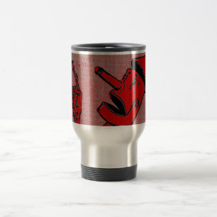 Caneca de viagem do homem da lata