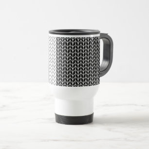CANECA DE VIAGEM DO KNIT PRETO E BRANCO