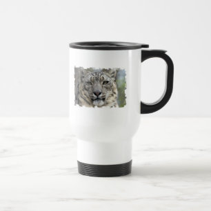Caneca de viagem do leopardo de neve