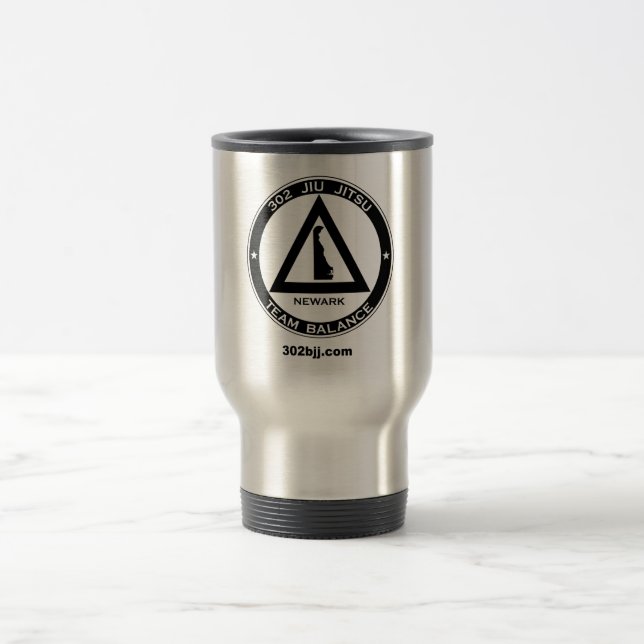 Caneca de viagem do logotipo de 302 Jiu Jitsu (Centro)