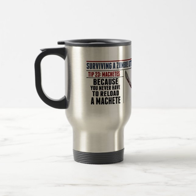 CANECA DE VIAGEM DO MACHETE DO ZOMBI (Esquerda)