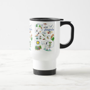 Caneca de viagem do mapa de Califórnia